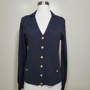 Anne Klein Black V-Neck Cardigan Sweater Size Small